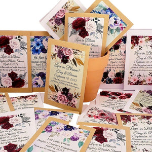 Personalized Top and Bottom Floral Seed Packet Favors - Favors Today