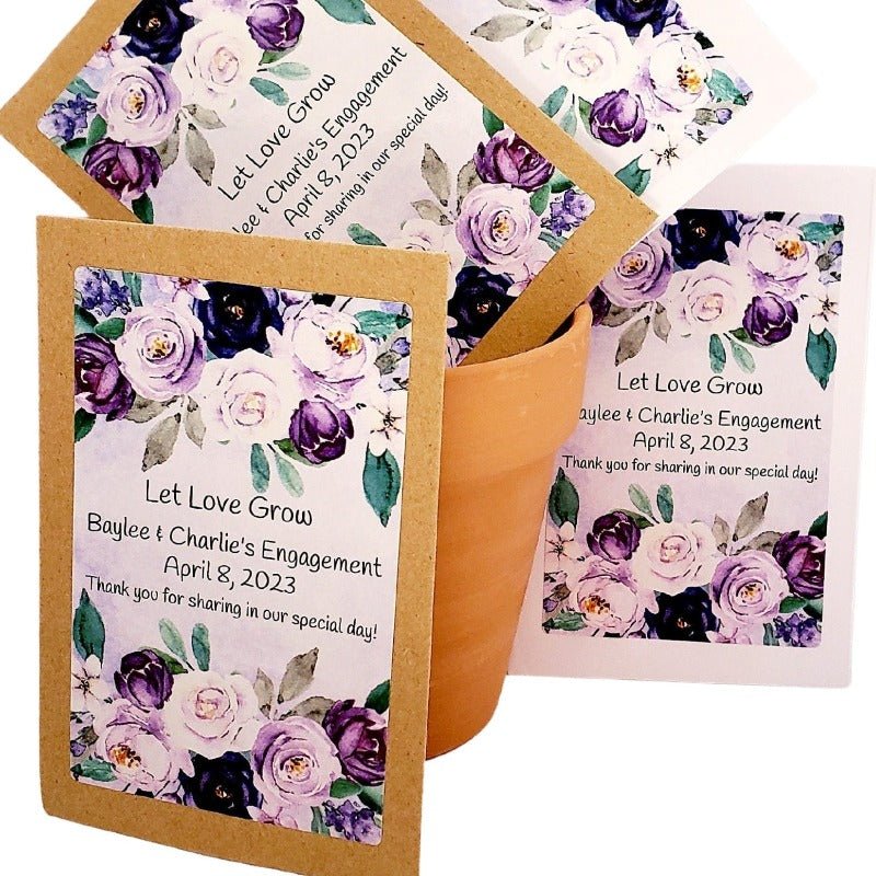 Personalized Top and Bottom Floral Seed Packet Favors - Favors Today