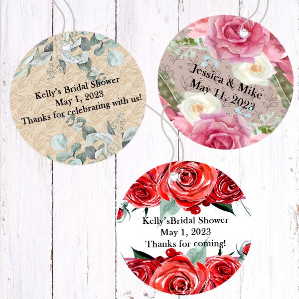 Personalized Top and Bottom Floral Thank You Favor Tags - Favors Today