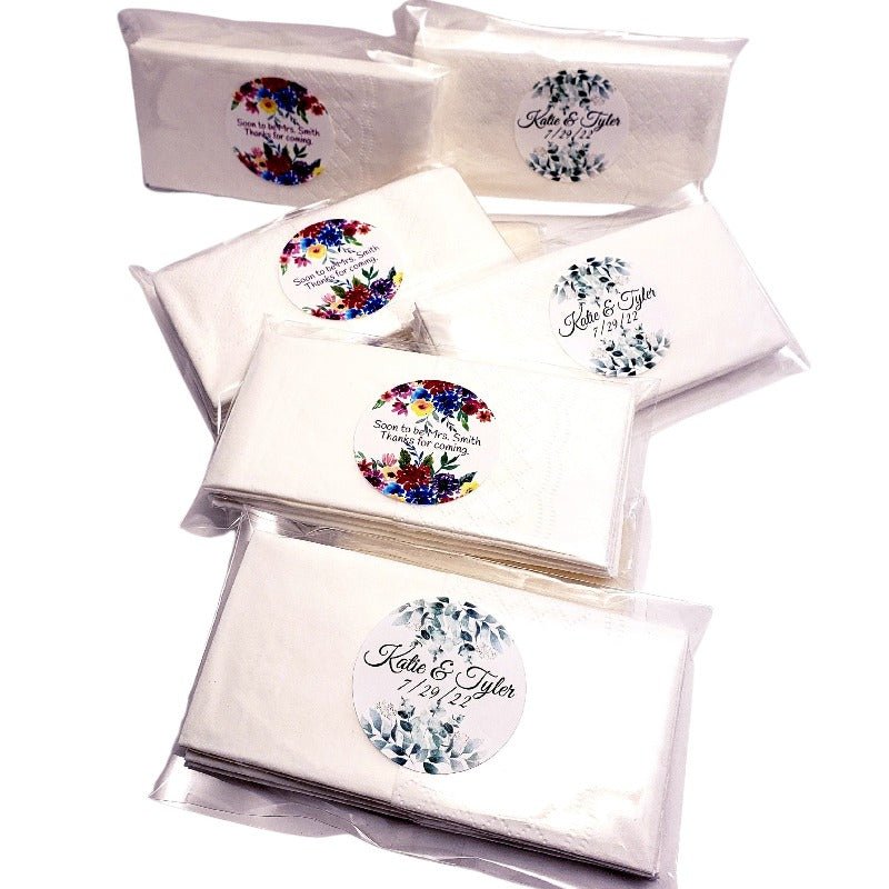 Personalized Top and Bottom Floral Tissue Pack Party Favors - Favors Today