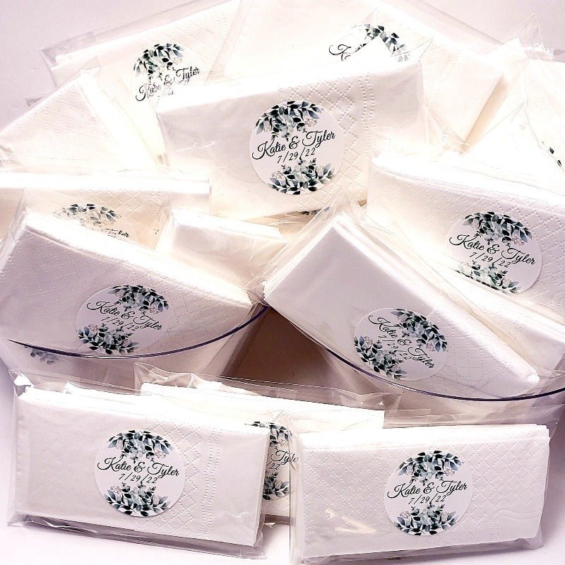 Personalized Top and Bottom Floral Tissue Pack Party Favors