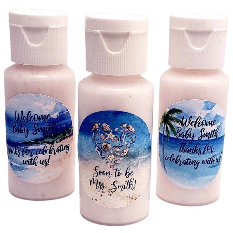 Personalized Tropical Beach or Luau Hand Lotion Party Favors - Favors Today