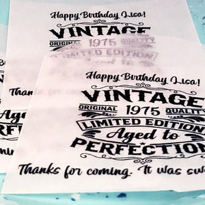 Personalized Vintage Birthday Party Glassine Favor Bags - Favors Today
