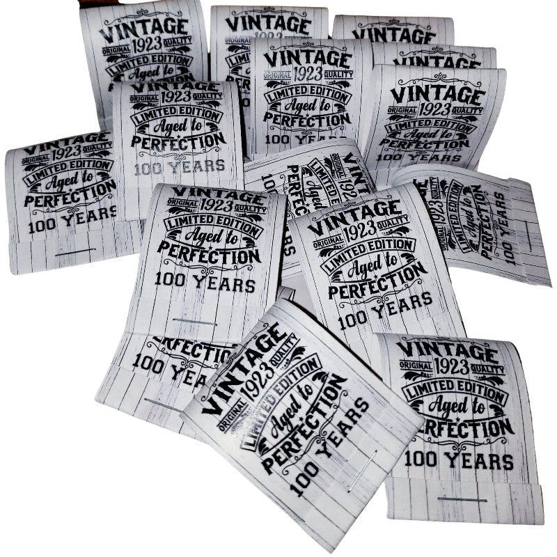 Personalized Vintage Birthday Party Matchbook Mint Favors - Favors Today