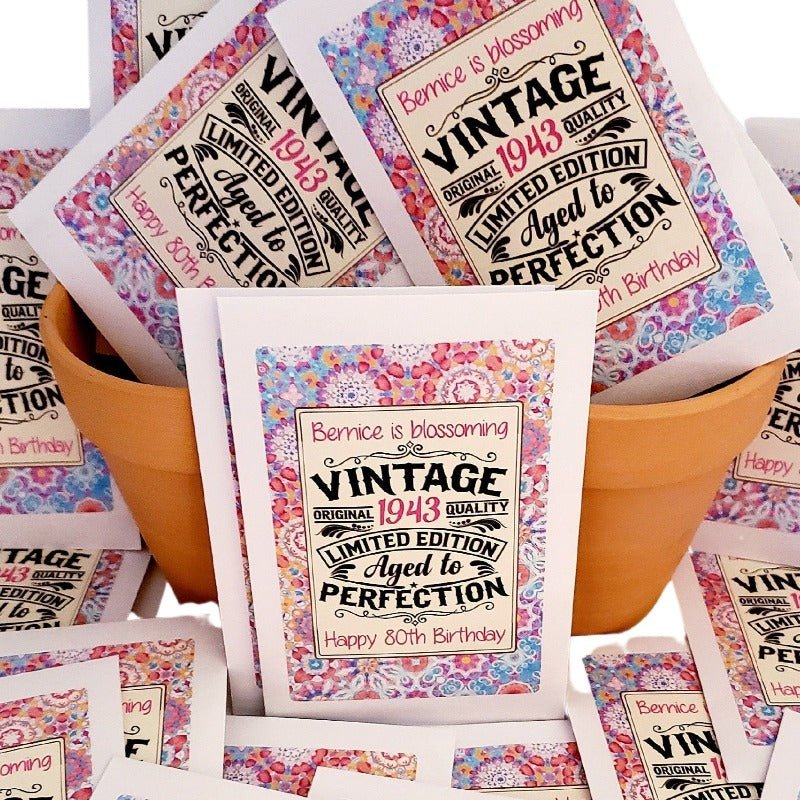 Personalized Vintage Birthday Seed Packet Party Favors Many Options - Favors Today