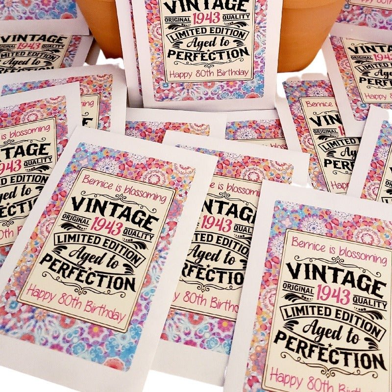 Personalized Vintage Birthday Seed Packet Party Favors Many Options - Favors Today