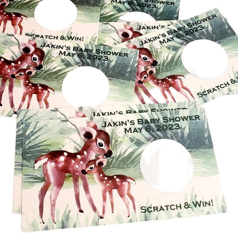 Personalized Woodland Animal Scratch Off Game Cards - Favors Today