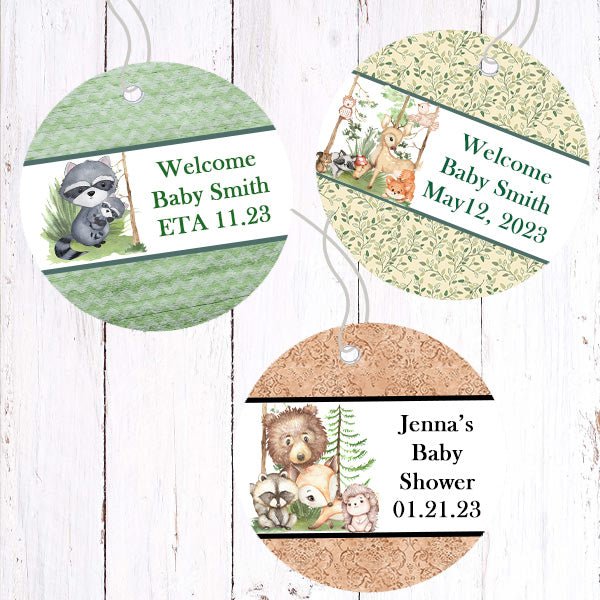Personalized Woodland Animal Thank You Favor Tags - Favors Today