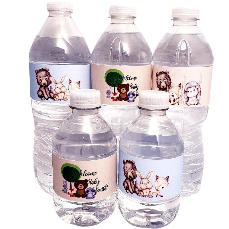 Personalized Woodland Animal Water Bottle Labels Many Options - Favors Today