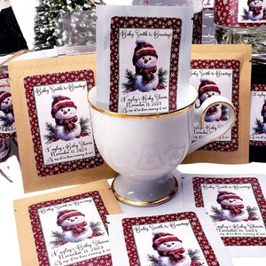 Snowman Winter Party Favors Custom Tea Party Favor-2