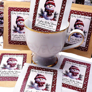 Snowman Winter Party Favors Custom Tea Party Favor-1