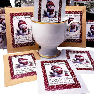 Snowman Winter Party Favors Custom Tea Party Favor-3