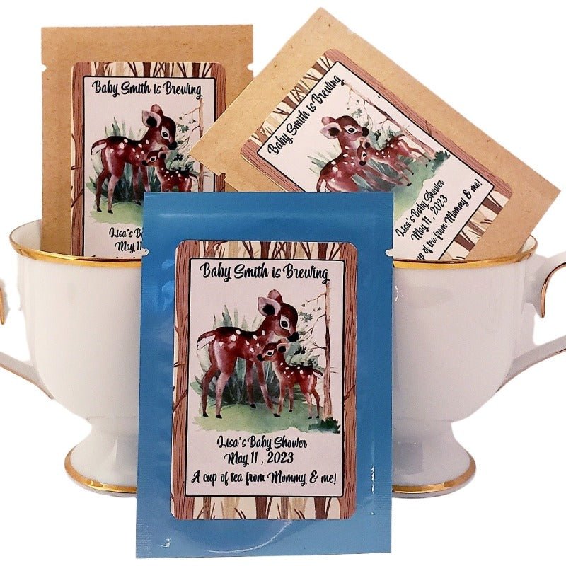 Woodland Animal Personalized Tea Bag Favors Many Options - Favors Today