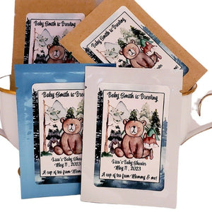 Woodland Animal Personalized Tea Bag Favors Many Options - Favors Today